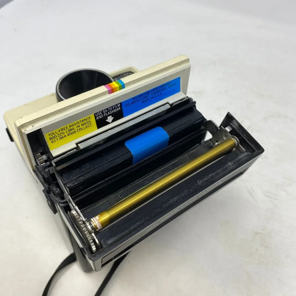 Polaroid OneStep Land Camera‎ Vintage Instant Film Rainbow Stripe SX-70 Untested